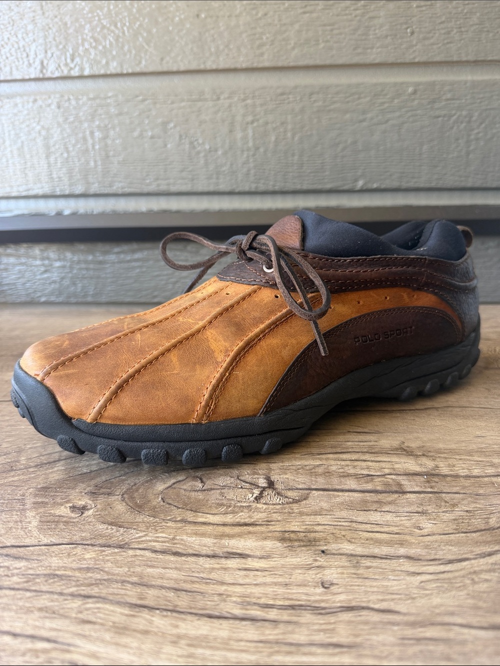 Polo Sport by Ralph Lauren Men's Brown Leather Rain & Snow Boots size 13 - Picture 3 of 11